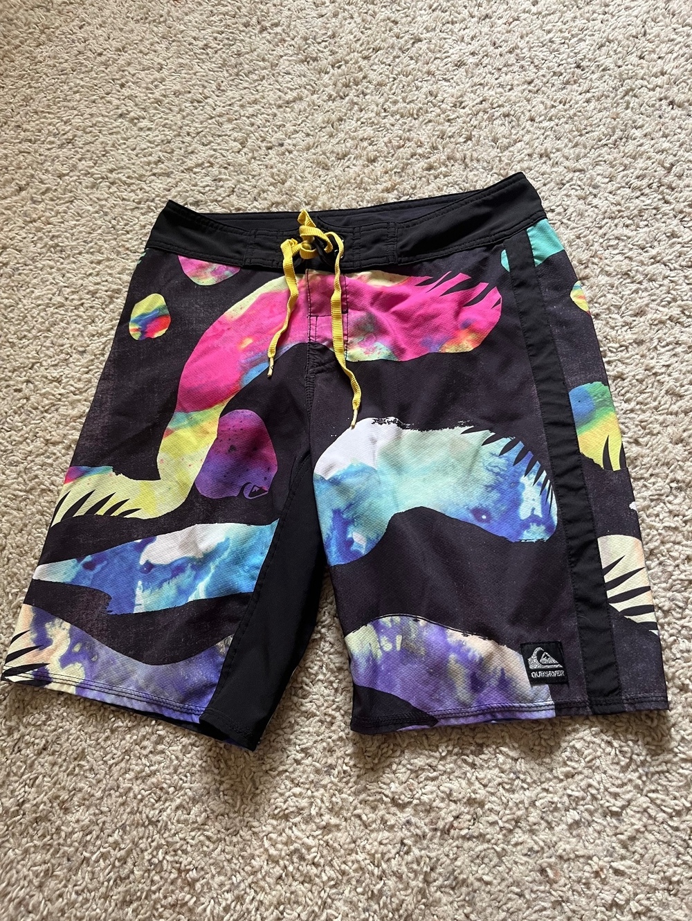 Quiksilver Men's Y2K Black Multicolor Board Shorts Size 30
